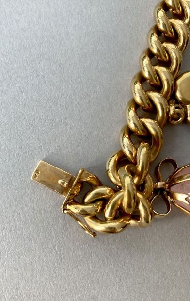 null Bracelet articulé en or jaune 750 millièmes, les maillons ajourés retenant en...