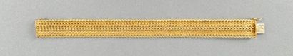 null Bracelet ruban souple en or jaune 750 millièmes, les maillons partiellement...