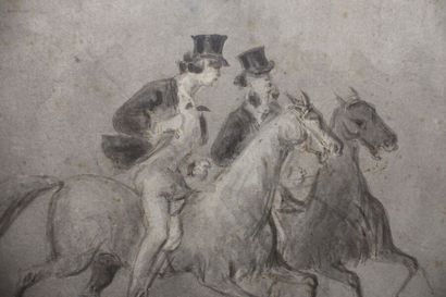 null Attribué à Constantin GUYS (1802-1892)

Deux cavaliers en promenade

Encre et...