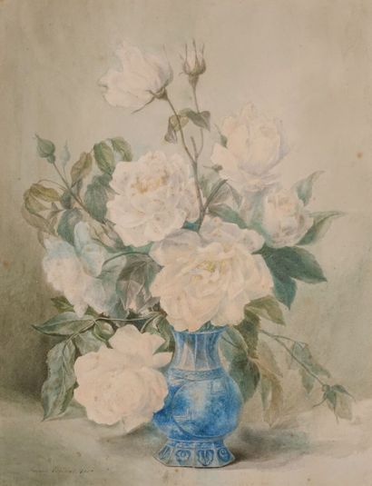 null Fanny BURAT (1838-1910)

Nature morte au vase de fleurs

Aquarelle et traits...