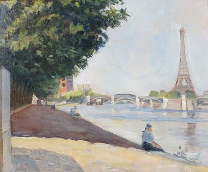 null Elie-Anatole PAVIL (1873-1948)

Les quais de Seine

Huile sur carton, signée...