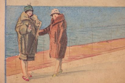 null Tony MINARTZ (1870-1944)

Élégantes en manteaux de fourrure en bord de mer

Aquarelle,...