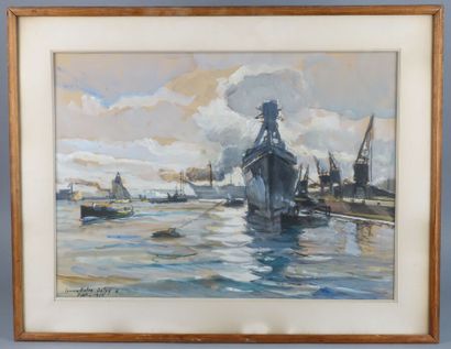 null Lucien-Victor DELPY (1898-1967)

Brest, 1935 

Gouache et aquarelle, signée,...
