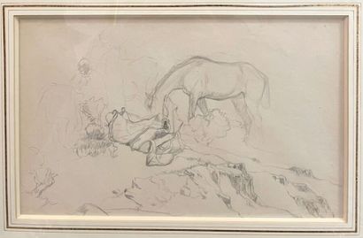 null Gustave GUILLAUMET (1840-1887)

La Halte

Dessin au crayon noir, porte la trace...