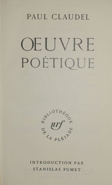 null Trois Pléiades : 

- VICTOR HUGO, OEuvres Poétiques, vol. I et II, éditions...