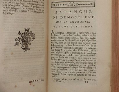 null Oeuvres complètes de Dêmosthene et D'Eschine

Paris, Lacombre, 1777

Deux tomes...