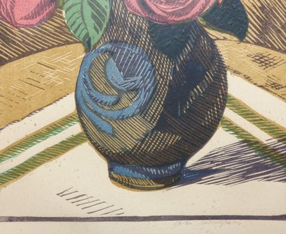 null André DESLIGNÈRES (1880-1968)

Vase au bouquet de roses

Lithographie, signée...