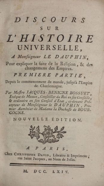 null BOSSUET Jacques-Benigne. Discours sur l'histoire universelle a Monseigneur le...