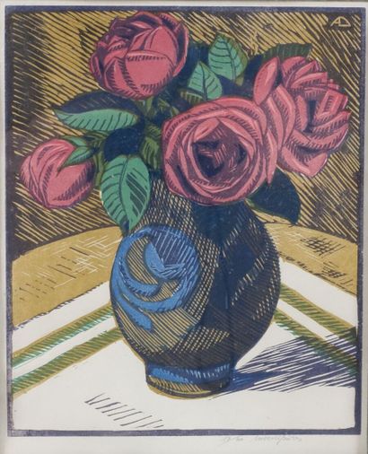 null André DESLIGNÈRES (1880-1968)

Vase au bouquet de roses

Lithographie, signée...