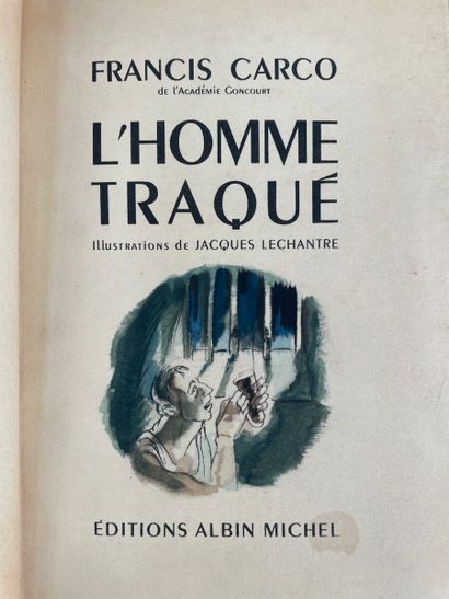 null CARCO Francis. L'Homme traqué. Paris, Albin Michel, 1929 ; pet. in-8, demi-maroquin...