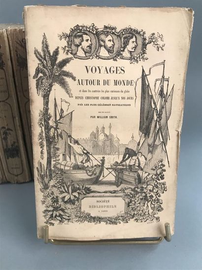 null W.SMITH, Voyages autour du monde, onze volumes illustrés de planches gravées...