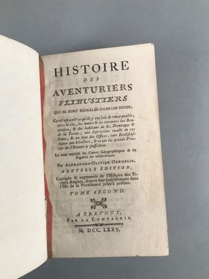 null Un lot de livres comprenant : 

- Alexandre-Olivier Oexmelin, Histoire des aventuriers...