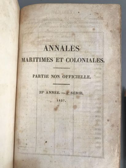 null Un lot de livres comprenant : 

- BAJOT et POIRRÉ, Annales Maritimes et Coloniales,...