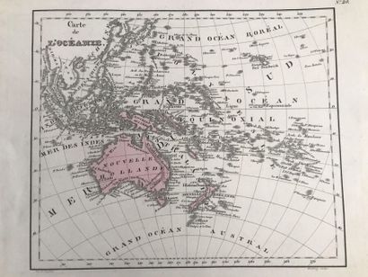null Atlas de Géographie universelle contenant 25 planches rehaussées de couleurs

In-8...