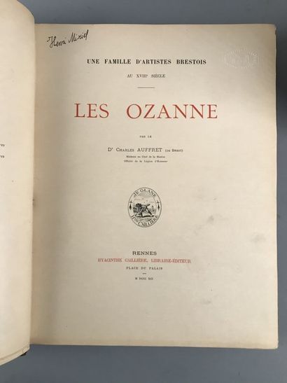 null Un lot de livres comprenant : 

- C. AUFFRET, Les Ozannes, Rennes, 1841

- Dom...