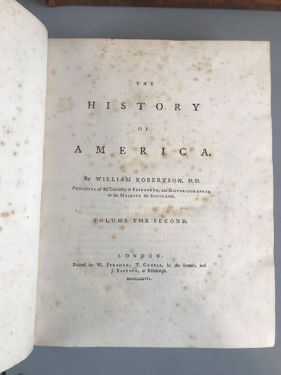 null Un lot de livres comprenant : 

- William Robertson, The History of America,...