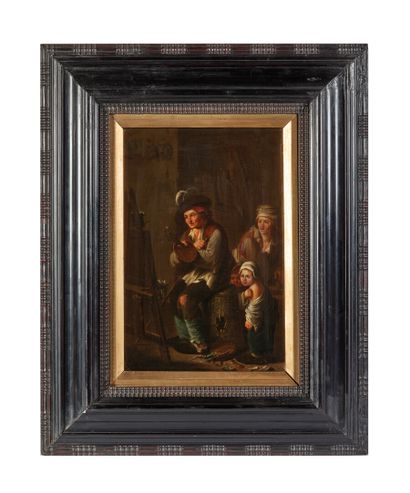 null D'après Andries BOOTH (1611/12-1641)

Peintre et sa famille 

Panneau

(Craquelures.)

Haut....