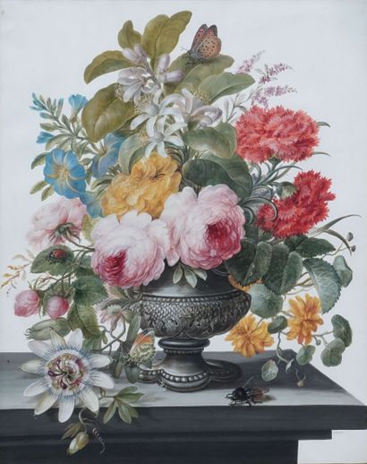 null Attribuée à Barbara-Regina DIETZCH (1706-1783)

Vase de fleurs sur un entablement...