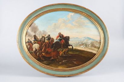  École française vers 1800, suiveur de Courtois dit Bourguignon 
Choc de cavalerie...