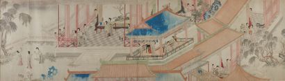 CHINE - XIXe siècle 
Encre et couleurs sur...