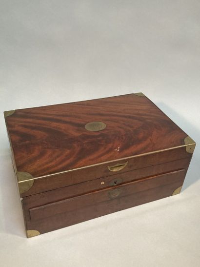 null Mahogany watercolorist's case containing a multitude of compartments with silver...