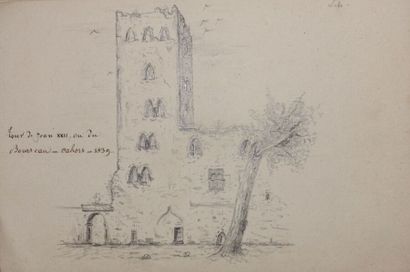 null Album de dessins, Châteaux et paysages des environs de Cahors et divers : 

Château...