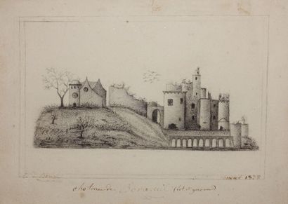 null Album de dessins, Châteaux et paysages des environs de Cahors et divers : 

Château...