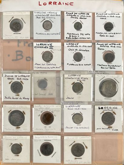 null Monnaies féodales

Argent et bronze

B/ T.B

Poids brut : 2096 g.