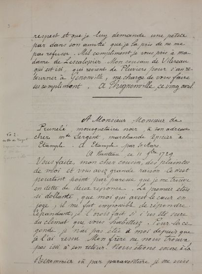 null MANUSCRIT FAMILLE DE PRUNELÉ TIGNONVILLE- LOIRET

In-4 basane fauve début du...