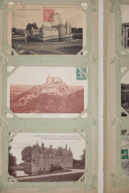 null Album de cartes postales, circa 1900

Reliure Art Nouveau ornée d'un héron devant...