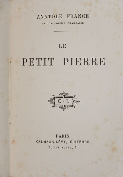 Anatole France 
Le Petit Pierre 
Livre broché...
