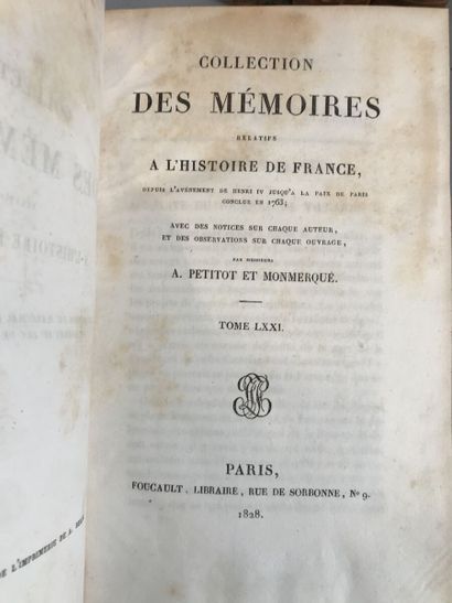 null A. PETITOT and MONMERQUE, Collection des Mémoires relatifs à l'Histoire de France,...