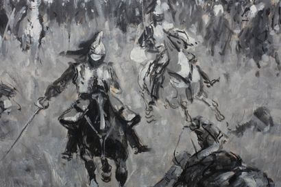 null French school circa 1900

Cavalry Scene

Two oils on paper in grisaille, one...