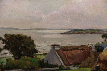 null Pierre LELONG (1908-1984)

Thatched cottages in a seaside landscape

Oil on...