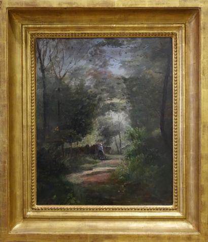 null French school, 19th century

Elegant woman in an undergrowth

Oil on canvas...
