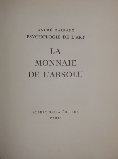 null MALRAUX André. 

Psychologie de l'art. 

Paris, Albert. Skira, 1949-1950 ; 3...