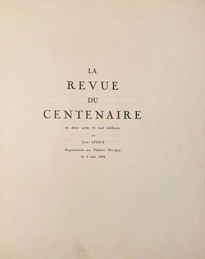 null Jean STERN

The Centennial Review

In two acts and eight scenes, Théâtre Marigny...