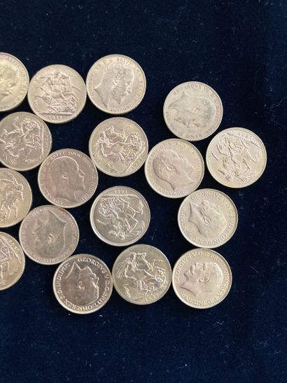 null Vingt-cinq pièces de 1 souverain en or. 

Poids : 199 g. 



Frais acheteur...