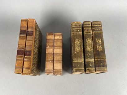 3 LA BRUYÈRE, Les caractères, Paris Aimé André, 1829, 2 volumes, demi-reliure romantique...