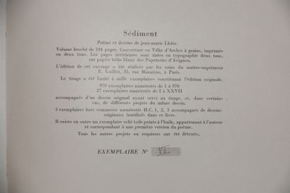null Jean Marie LHÔTE

Sediment

Mazarine edition. Copy n° 6. Accompanied by an original...