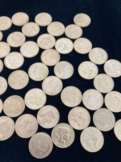 null Quarante-neuf pièces de 20 Francs or (au coq)

Poids : 316 g.