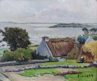 null Pierre LELONG (1908-1984)

Thatched cottages in a seaside landscape

Oil on...