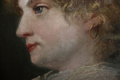 null School of the end of the 19th century

Portrait of a woman in profile left

Panel,...