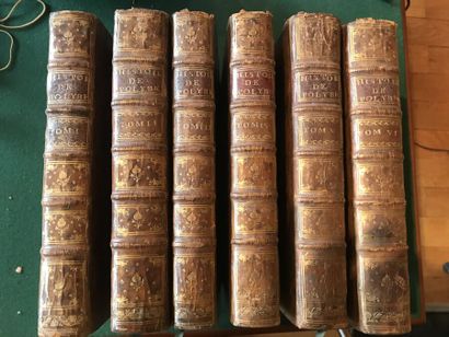 null POLYBE. HISTOIRE DE POLYBE. P., Gandouin, 1727-30. Six volumes in-4 veau brun...