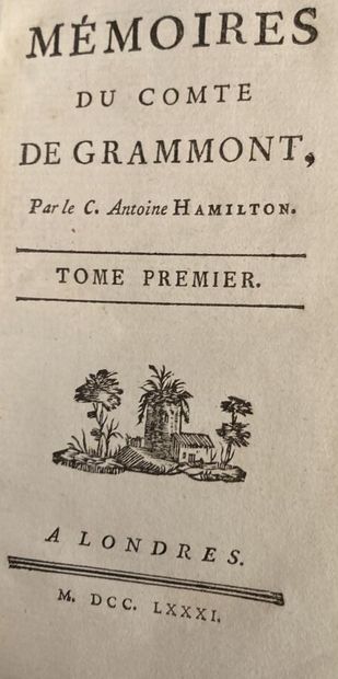 null HAMILTON, Comte Antoine 

Mémoires du Comte de Gramont

Londres, 1781

Deux...