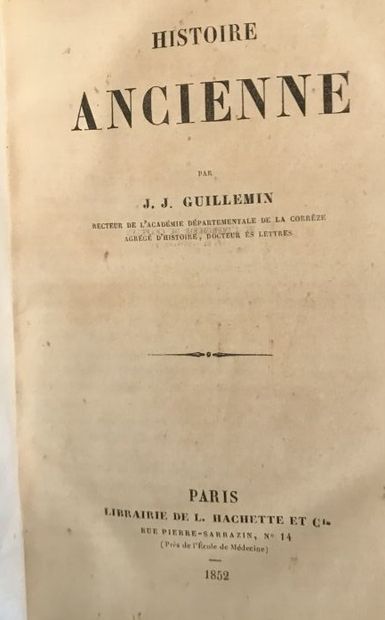 J.J. GUILLEMIN 
Histoire Ancienne, 
Histoire...