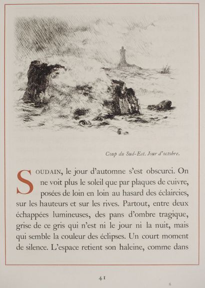 null SUARÈS André. Le livre de l'émeraude. Paris, Devambez, 1927 ; in-4 en feuilles,...