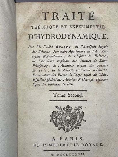 null BOSSUT Charles. Traité théorique et expérimental d'hydrodynamique. Paris, Imprimerie...