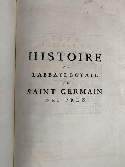 null BOUILLART Jacques. Histoire de l'abbaye royale de Saint Germain des Prez. Paris,...