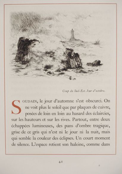 null SUARÈS André. Le livre de l'émeraude. Paris, Devambez, 1927 ; in-4 en feuilles,...